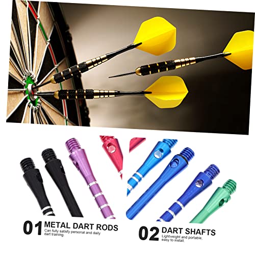 GANAZONO 1set Aluminum Alloy Dart Shafts Metal Dart Stems Portable and Lightweight for Indoor and Outdoor Use Includes