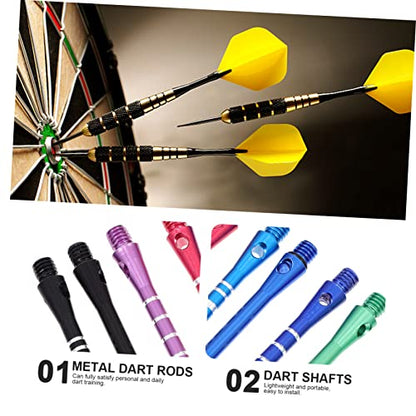 GANAZONO 1set Aluminum Alloy Dart Shafts Metal Dart Stems Portable and Lightweight for Indoor and Outdoor Use Includes