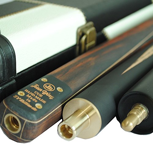 57" 3/4 Jointed Billiard/Pool/Snooker Cue Set 5 Face-Spliced Ash Shaft with A Leather Cue Case - color: T3SC08