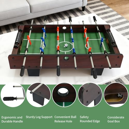 36 Inch Tabletop Foosball Game Set, Table Football, Tabletop Football Games, Durable Soccer Kit for Adults, Children, Families and Playrooms, Easy to Store