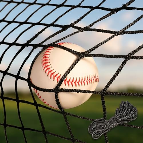 Baseball Softball Backstop Nets,Sports Net with 33ft Rope or Steel Hanging Kit, Nylon Nets Also for Basketball Soccer Lacrosse Hockey. - size: 10x10 feet