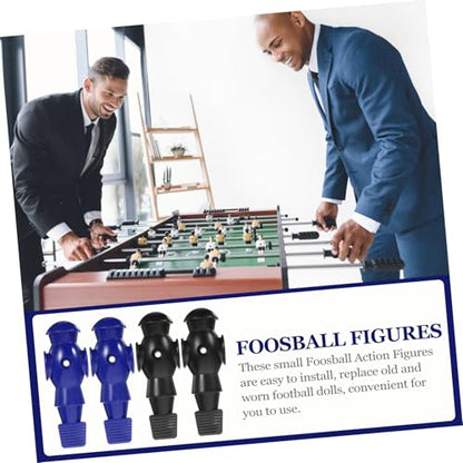 6pcs Foosball Players Replacement for Tabletop Football Machine Resin Football Figures with Smooth Surface Compatible with Standard Rods Team Accessories