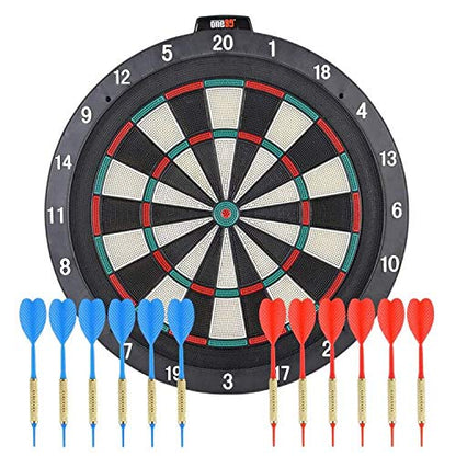 ONE80 Dartboard 18' Plastic Board with 12 Soft Tip Darts, 20 Extra Tips, Mounting Kit - style: S Dartboard I
