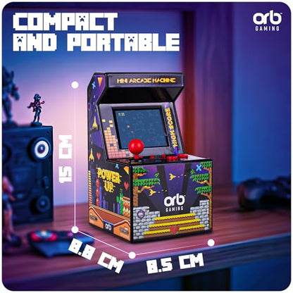 Orb - Mini Arcade Machine, 300 in-Built Games, 8-Bit Retro Arcade Games, 2.5” Full Colour Screen, 8-Way Joystick, 2 Buttons, Volume Control - color: Arcade 300 (300 Games)
