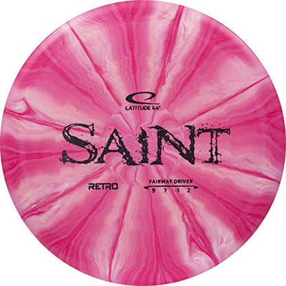 Latitude 64 Retro Saint Disc Golf Fairway Driver | Slightly Overstable Disc Golf Driver | Grippy Base Plastic | Fairway Driver Disc Golf Disc | Frisbee Golf Driver | 170g+ - color: Red