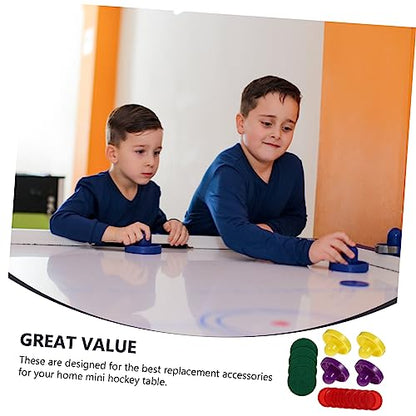 POPETPOP Air Hockey Table Game Set Pucks and Paddles 1 Set of Mini Air Hockey Accessories Fun Family Recreation for Boys and Girls and Adults