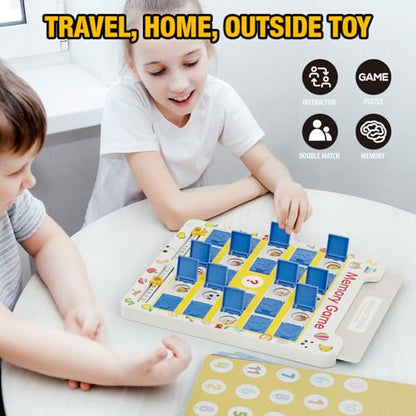 Matching Memory Game for Kids Age 3 4 5 6 7 8 Year Old, Travel Toy for Boys Girls, Board Games for 4-6, Road Trip Essentials for Toddler, Airplane/ Car/ Camping Activity,Christmas Birthday Gifts