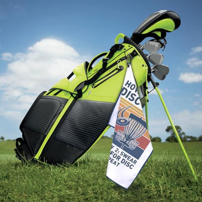 How to Play Disc Golf Golfing Printed Microfiber Golf Towel, Men Women Sunset Disc & Basket Print Golfing Towel, Golfer Bags Accessories Gifts for Men Women Golfing Lover & Fan Family Friend - color: Multicolor057