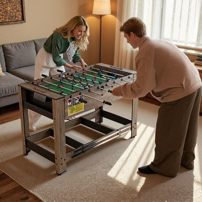 Goplus 2-in-1 Swivel Multi Game Table, 48” Combo Game Table with Foosball & Pool for Adults, Indoor Outdoor Combination Arcade Table for Home Game Room Party - style: 48" x 24" x 32", w/Sticks Holder