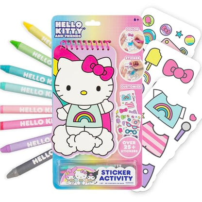 Hello Kitty and Friends 2-in-1 Coloring & Sticker Book, Includes 25+ Stickers, Crayons, Sanrio Sticker Book, 5 Year Old Girl Gift, Toddler Girl Toys, Hello Kitty Toys, Sanrio Stuff, Girl Toys Age 4-5 - style: Hello Kitty and Friends