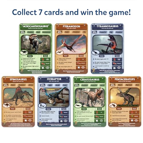 Skillmatics Guess in 10 Dinosaurs, Perfect for Boys, Girls, Kids, and Families Who Love Card Games, Toys, Travel Games, Gifts for Ages 8, 9, 10 & Up - style: Dinosaurs