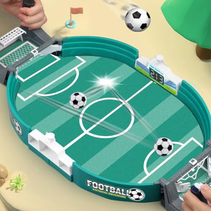 Balana Football Table Interactive Game, Mini Tabletop Soccer Pinball Games Set with 8 Balls, for Foosball Pinball Kids Adults Interactive Game Room Family Night, Green