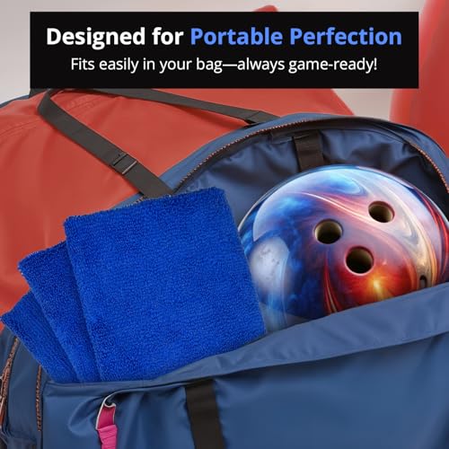 3-Pack Bowling Ball Cleaner Polishing Cloths – Oil, Scuff, and Belt Mark Cleaner - Restores Tack and Prolongs Lifespan of Ball - Microfiber Cleaning Cloth, 11.25"x11.25" Dirt Removal, Machine Washable