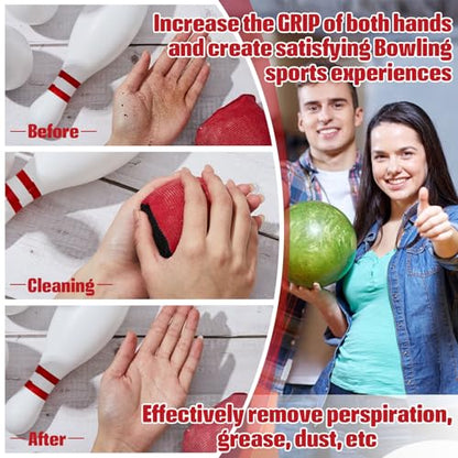 Lewtemi Microfiber Ultra Dry Bowling Grip Ball, 2 Pcs Microfiber Bowling Rosin Bags for Hands for Golf Lifting Rock Climbing Tennis Gymnastics - color: Red and Black