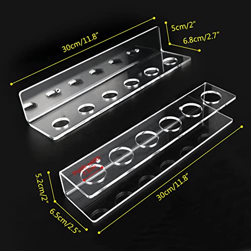 Pool Cue & Ball Rack Wall Mount – Acrylic Billiard Storage Holder, Self-Adhesive or Screw Mounted, Space-Saving Game Room Organizer (Top Hole 6 Cues Holder) - style: Top Hole 6 Cues Holder