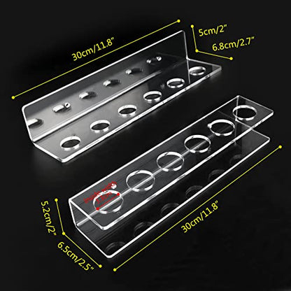 Pool Cue & Ball Rack Wall Mount – Acrylic Billiard Storage Holder, Self-Adhesive or Screw Mounted, Space-Saving Game Room Organizer (Top Hole 6 Cues Holder) - style: Top Hole 6 Cues Holder