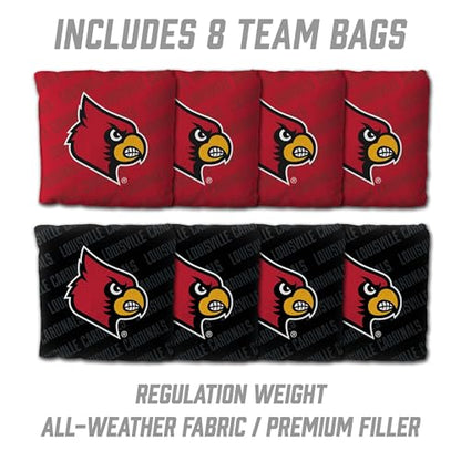 YouTheFan NCAA 2' x 4' Slogan Series Professional Wood Cornhole Game with Logo Bags - color: Louisville Cardinals