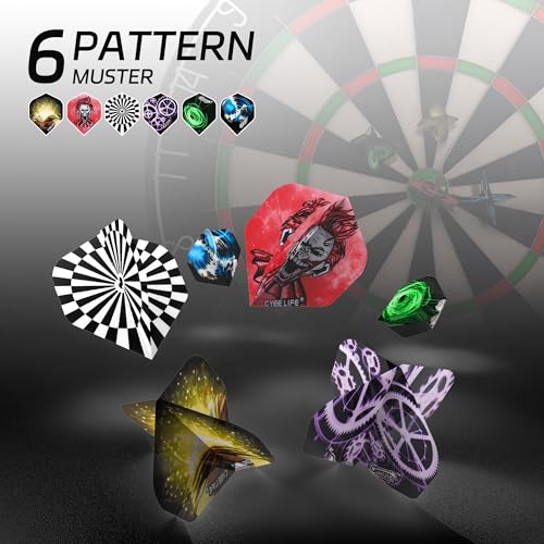 CyeeLife Darts Metal Tip, 18 Pieces Professional Steel Darts, Steel Darts Set with Shaft and Flights, for Beginners and Hobbyists