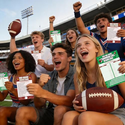 20 PCS Football Game Cards for Football Theme Party Decorations Activity Duo Games Rugby Cards Set Cards Big Game Prediction Card The Big Games Commercial Scorecard Two-Player Sports Party Supplies