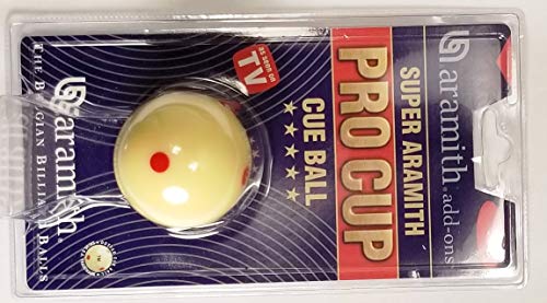 Aramith 2-1/4" Regulation Size Billiard/Pool Ball: Super Pro Cup Cue Ball with 6 Red Dots