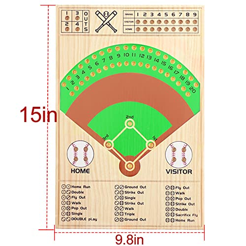 Jyquorp Baseball Dice Board Game Thick Solid Wood Dice and Marble Board Game Fun Color Pattern Double Battle Table Game for Family Party Holiday Gatherings (Log Color)…
