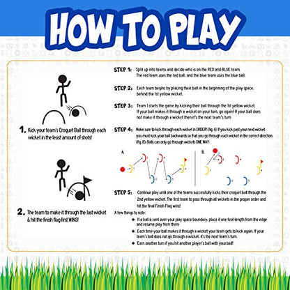 Franklin Kick Croquet Game Set - Perfect for Kids and Adults - Combines Soccer and Croquet - Great for Outdoor Play
