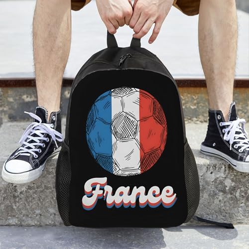 France Football Soccer Flag Backpacks For Men Women Book Bag Travel Hiking Camping Work Lightweight - color: Ye25