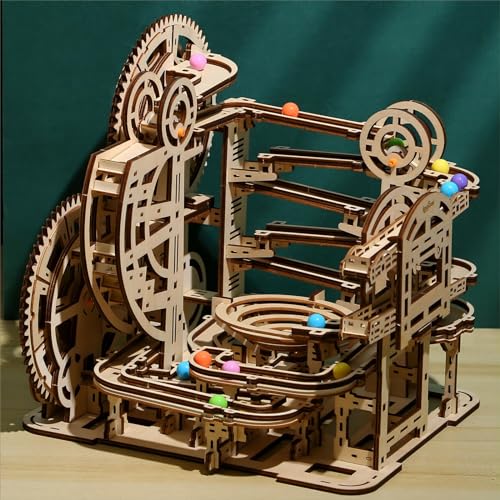 3D Wooden Puzzles Marble Run Set - Space Labyrinth Mechanical Model Kits with Motor, Brainteaser and Puzzle for Christmas/Birthday,Gifts for Adults and Teens to Build Combination - style: Space Labyrinth