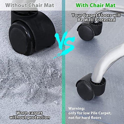 LEMY 46 Inch x 60 Inch 1/11 Inch (2.2MM) Thickness PVC Floor Office Chair Mat Transparent Plastic Carpet Floor Protector for Chair Desk Home Office - size: 46x60