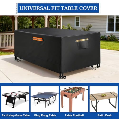 6/7/8/9 ft Pool Table Cover Waterproof Dustproof, 420D Oxford Heavy Duty Billiard Table Cover Indoor & Outdoor, Fit Snooker Ping Pong Cover for Pool Table Game,7FT(89" L x 46" W x 32" H) - size: 7FT(89" L x 46" W x 32" H)