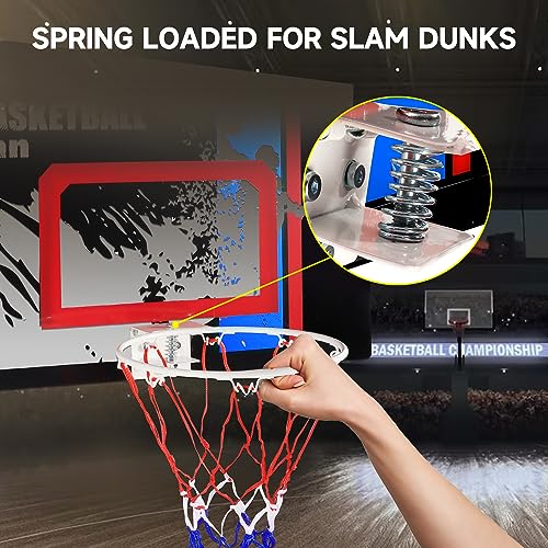 GSE Games & Sports Expert Over-The-Door Basketball Hoop with Basketball & Pump, Wall-Mounted Basketball Hoop Set with Complete Accessories for Home & Office (Several Style Choice) - style: Large - Dunk