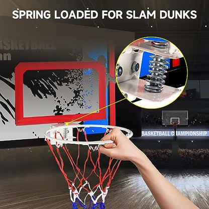 GSE Games & Sports Expert Over-The-Door Basketball Hoop with Basketball & Pump, Wall-Mounted Basketball Hoop Set with Complete Accessories for Home & Office (Several Style Choice) - style: Large - Dunk