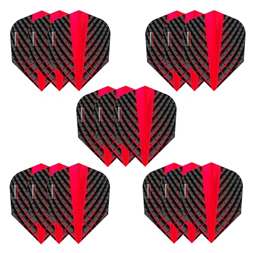Harrows Quantum Dart Flights | 5 x Sets Darts Flights (15 Flights Total) I 100 Micron Dart Flights I Premium Extra Strong Made in UK I Professional Darts Accessories - color: Red