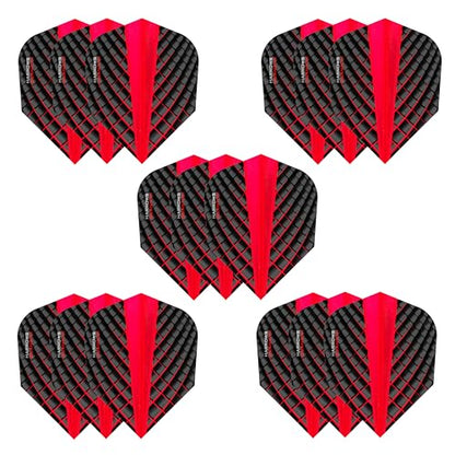 Harrows Quantum Dart Flights | 5 x Sets Darts Flights (15 Flights Total) I 100 Micron Dart Flights I Premium Extra Strong Made in UK I Professional Darts Accessories - color: Red