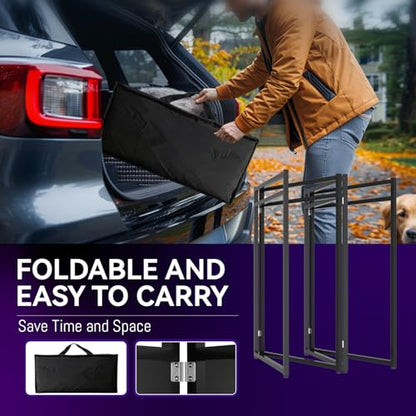 Portable DJ Booth Table,56''x28" Foldable DJ Table Stand Portable with White & Black Scrim,Adjustable D J Facade Tabl e Station Metal Frame D J Tabl e with Cable Hole for Private Events, Clubs, Bars - size: 56 x 28