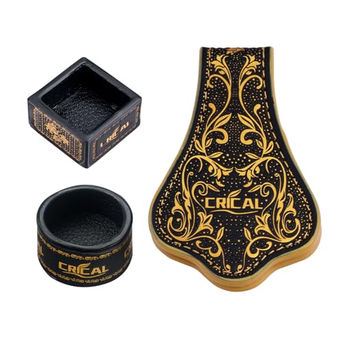 CRICAL Portable Magnetic Pool Chalk Holder Square Chalk Cube Holder Billiard Cue Accessory Gift Idea - color: CL-ChalkHolder Black Gold-RS