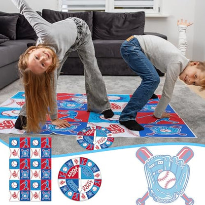 Civaner 3 Pcs Baseball Game for Kids with Spinner Baseball Conversation Party Game for Kids with Conversation Play Mat Spinner for Parties Classrooms School Activities