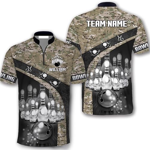 GABITA Personalized Bowling Jerseys for Men, Custom Bowling Polo Shirt, Bowling Shirts Gift for Bowler Team Player - color: A45