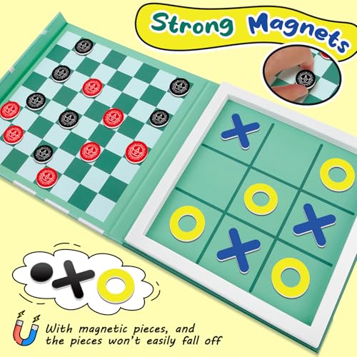Torlam Magnetic Travel Games for Kids, Board Game Chess Party Camping Games Road Family Night Car Trip Games Activities for Kids and Adults
