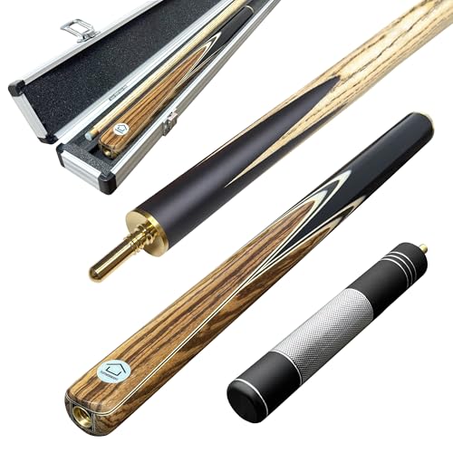 HomeSeason 57inch Snooker Cue Stick 18oz 3/4 Jointed Pool Cue, with Extension, Cue Case, Durable Ash Wood and Red Maple Construction Billiards Cue - color: HSS06