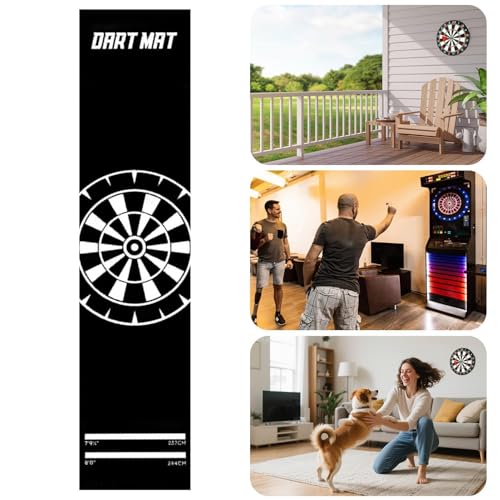 Dart Mat | Non-Slip with Throw Line Portable - Darts Distance Mat - for Game Room Recreation Center Office Break Room Basement Garage Dormitory - size: E