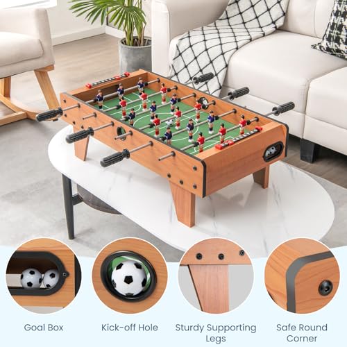 KOTEK 27" Foosball Table, Compact Soccer Table Game with 2 Footballs & Score Keepers, Tabletop Foosball for Kids, Adults, Game Room, Family Night, Arcades, Parties