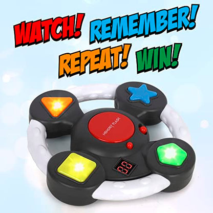 Point Games Handheld Memory Game, Kids Electronic Games, Sequence Fun for Kids with Lights & Sounds, Brain Challenge for Boys & Girls Ages 8+ - style: Star Memory Flash