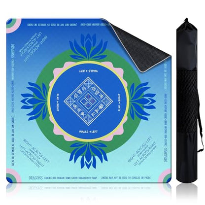 Mahjong Mat 2025 Upgraded No-Crease & No Odor Design, 32.3 Inch with Waterproof Velvet, Non-Slip PU Silicone, Lightweight for Noise Reduction, Includes Printed Rules for Tiles and Cards (Gradent) - color: Gradent1