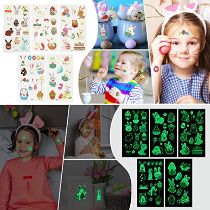 23 Packs Easter Outdoor Party Games for Kids Potato Sack Race Jumping Bags with Legged Race Bands, Egg and Spoon Race，Toss Game and Stickers, Outdoor Games for Easter Eggs Hunt,Easter Party Supplies