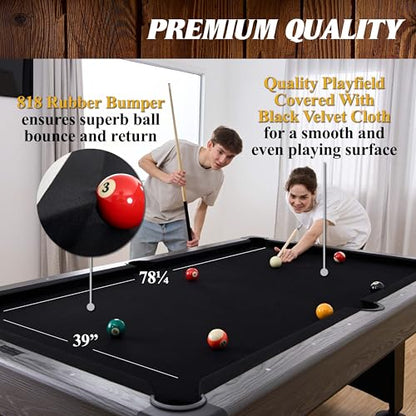 Barrington Billiards Multiple Styles Pool Table, Preassembled Playfields with Complete Billiard Accessory Sets, Perfect for Family Game Rooms | Multiple Styles - style: 7.5 Ft Blackstone
