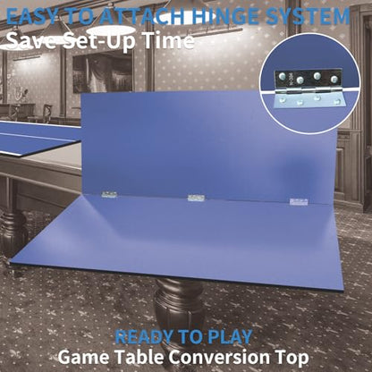 7/8/9ft Mid-Size Ping Pong Conversion Top with Net Set for Billiard and Pool Tables - Regulation Top Converts Billiards into Ping Pong Table Blue/Green/Black - color: Blue, size: 8 FT