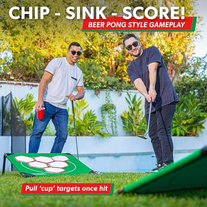 GoSports BattleChip Pong Chipping Golf Games for Adults and Families - Outdoor & Indoor Golf Game Set - Home, Backyard, Lawn, Beach, & More - style: 2 Boards