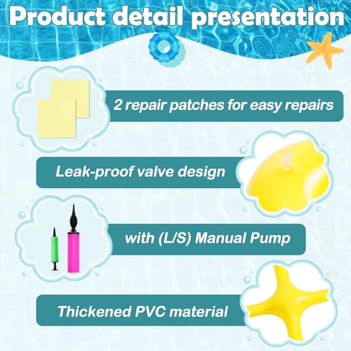 Cyfie Inflatable Floating Pool Toss Game for Teens、Adults, Yellow Tic-Tac-Toe Water Game Set with 10 Balls, Summer Swimming Pool Toy for Family Backyard Party、Beach、Lake Games、Vacation - color: Yellow