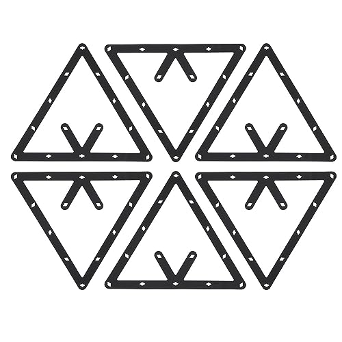 6Pcs Pool Table Magic 8, 9, 10 Ball Rack, Slim Billiard Ball Triangle Rack, Billiards Pool Accessories for Pool Halls or Individual, Easy to Use, 9.4 x 9.4 inch